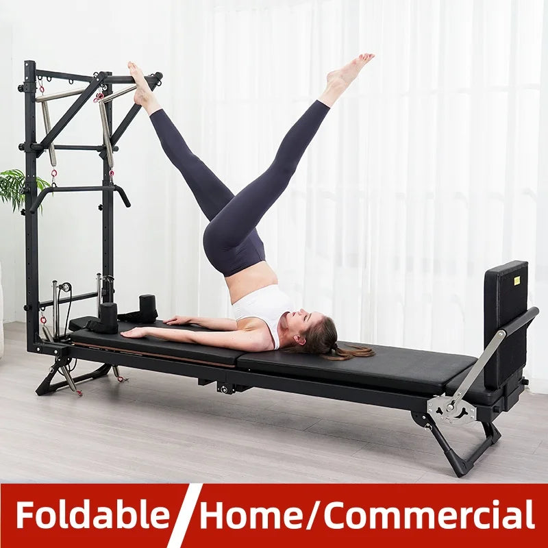Folding Pilates Semi-high Tower Retractable and Detachable Iron Commercial and Household Yoga Training Bed Semi-high Tower