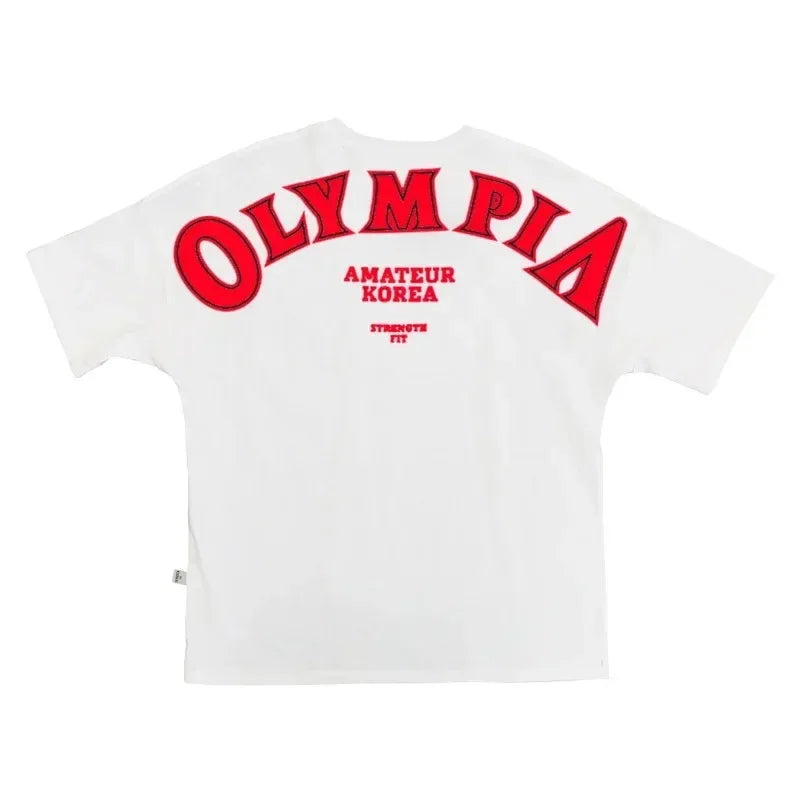 Men Fitness T-shirt Summer New Gym Sports Cotton T Shirt Round Neck Men's T-Shirt Fashion Running Training Tees