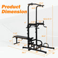 Power Tower Dip Station Bench Pull Up Bar Stand Adjustable Height Heavy Duty Multi-Function Fitness Training Equipment Home
