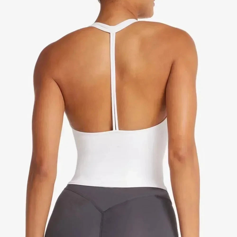 Women sexy halter halter fitness wear Yoga vest with chest pad Sports bra Sports shorts Yoga fitness clothing